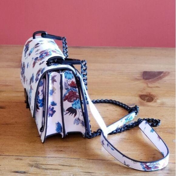 Rebecca Minkoff Christy Floral Shoulder Crossbody Saffiano Leather Handbag Chain - Picture 5 of 8